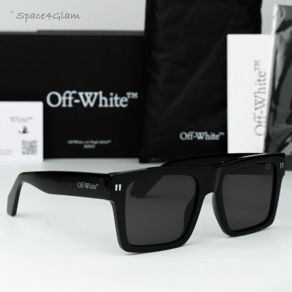 Off-White Men Sunglasses Black Grey Square OERI109 LAWTON 1007 NEW AUTHENTIC - Picture 3 of 11